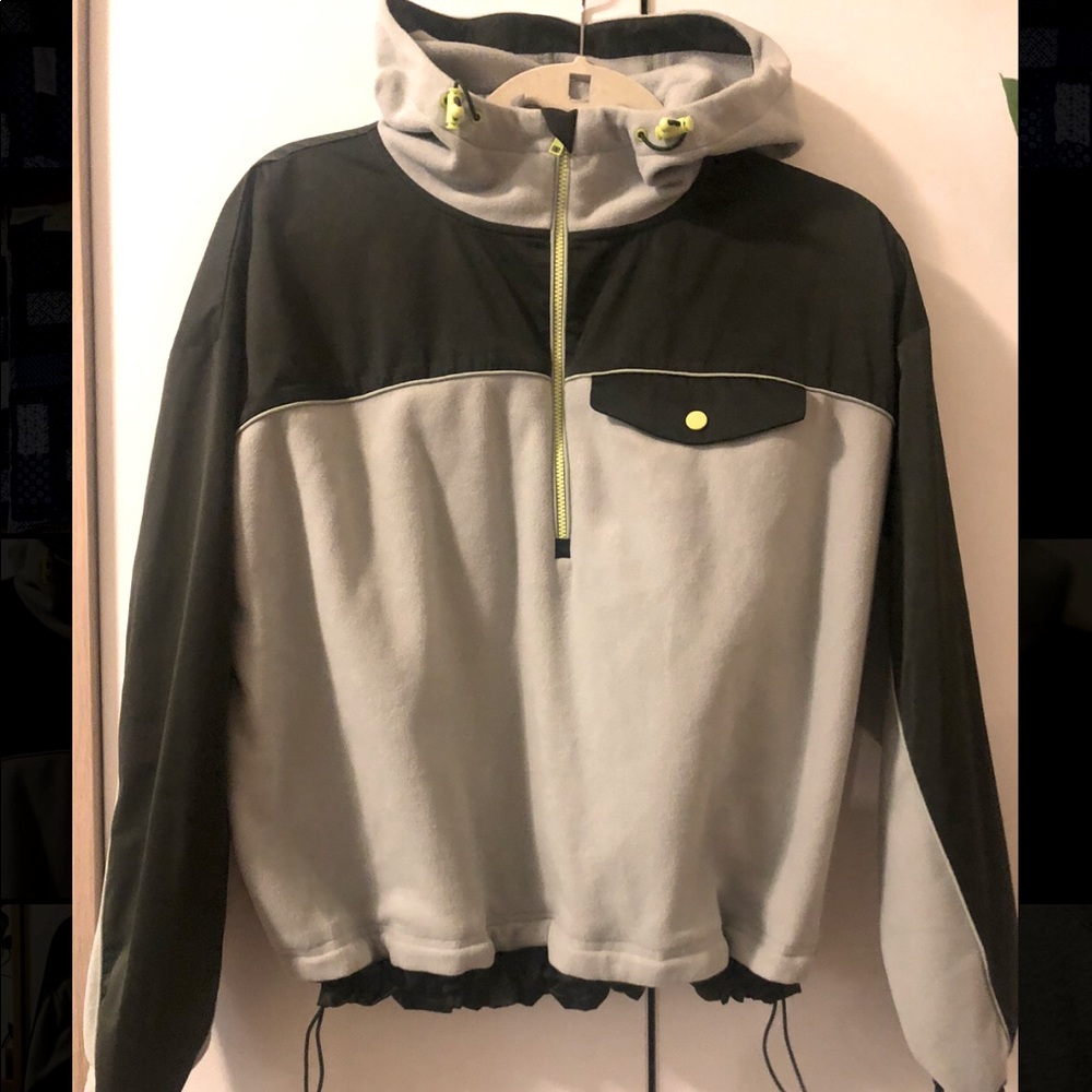 ATHLETA , fleece and nylon popover. Never worn